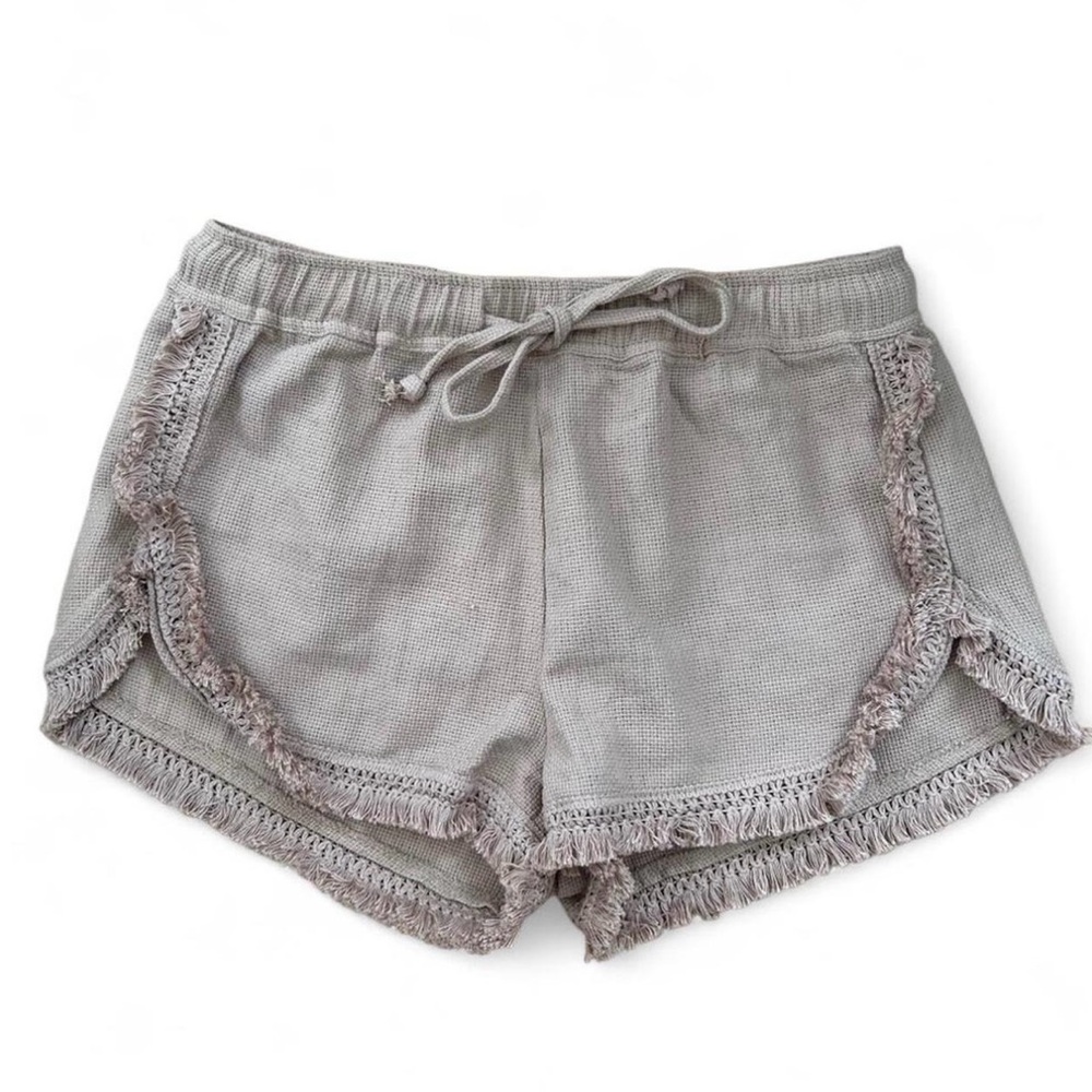 Banjara Fringed tan boho shorts